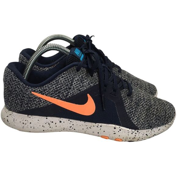 Nike Sneakers Training Flex TR 8 Print Obsidian Orange Pulse Lace-Up Women's 8.5 - Picture 1 of 12